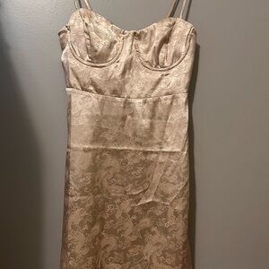 Princess Polly Champagne Satin Dress